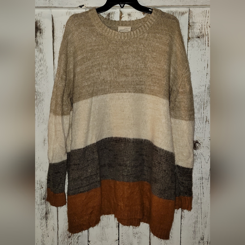 Long, Oversized Colorblock Sweater